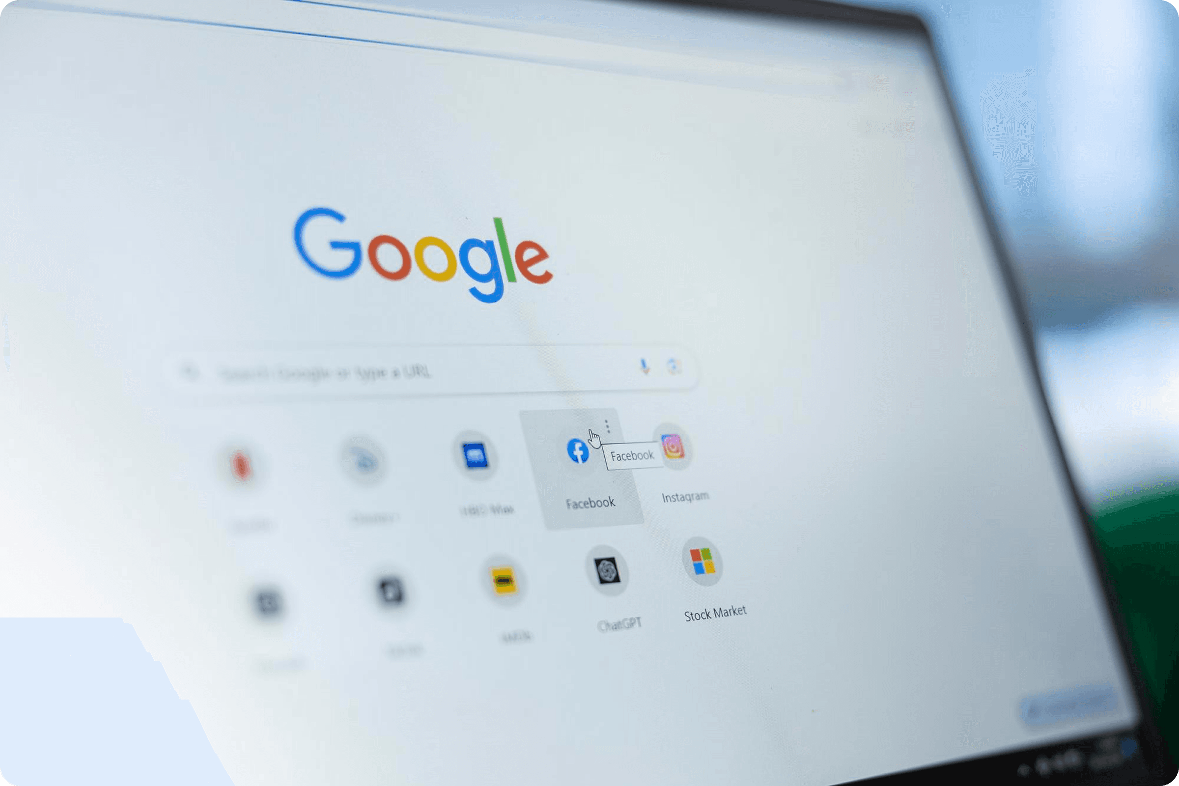 Google search results on a laptop