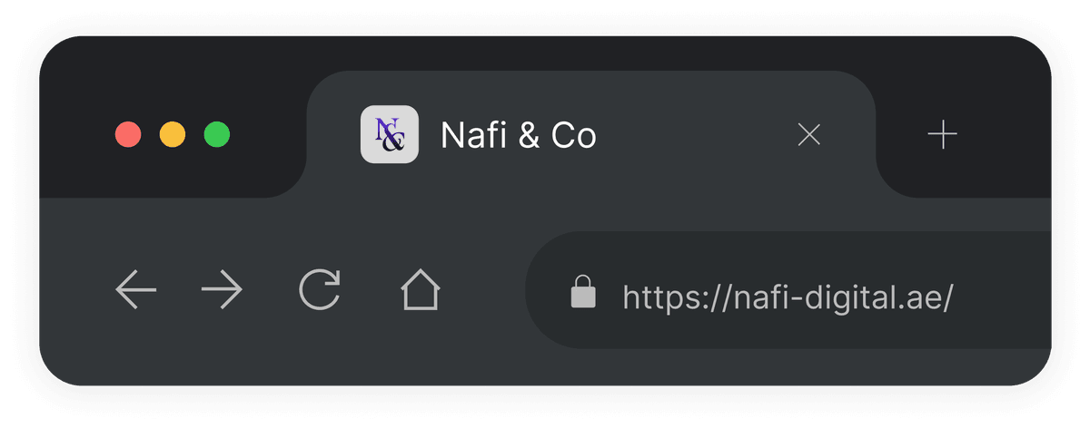 Secure browsing bar with HTTPS