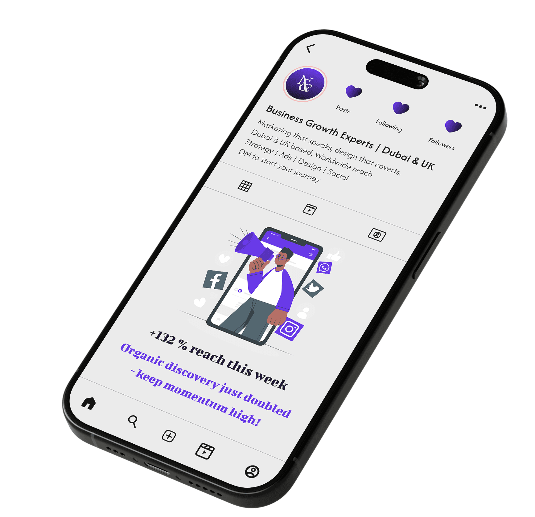 Social media mobile preview